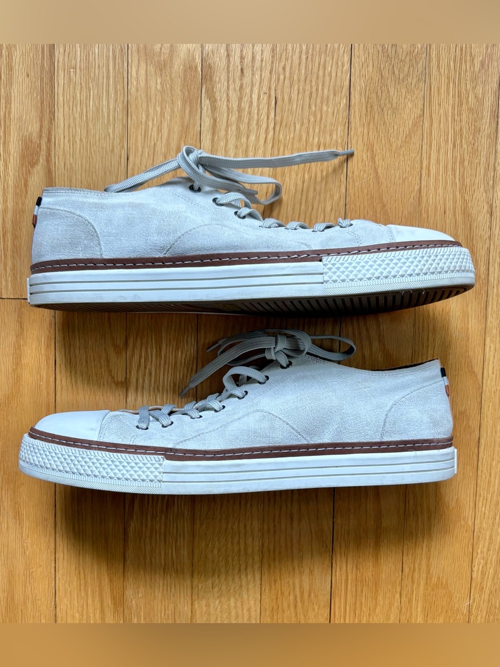 Allen Edmonds Pasadena Shoes Off White Suede Low Top Lace Up Sneakers Men’s 12